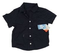 Nové - Tmavomodrá puntíkatá košile Matalan