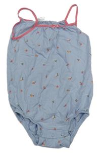 Světlemodro-růžové květované body H&M