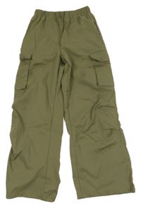 Khaki cargo široké kalhoty Shein