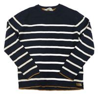 Tmavomodro-bílý pruhovaný svetr H&M