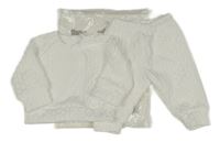 Nové - 2set - Bílá vzorovaná mikina + tepláky 
