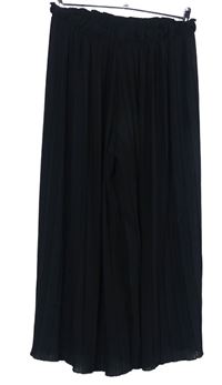 Dámské černé šifonové plisované culottes kalhoty 