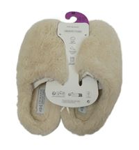 Nové - Dámské smetanové kožešinové domácí pantofle Primark vel. 38/39