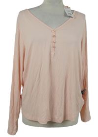 Nové - Dámské světlerůžové žebrované pyžamové triko F&F