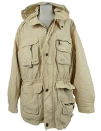 Pánská béžová šusťáková jarní parka s kapucí Globe Trotter 
