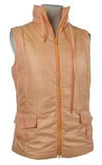 Dámská oranžová šusťáková zateplená vesta 