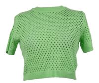Dámské světlezelené ažurové crop tričko H&M