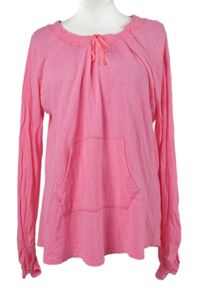 Dámské neonově růžové triko s kapsou H&M