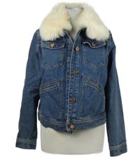 Dámská modrá riflová bunda s kožíškem F&F