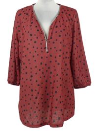 Nové - Dámská červená puntíkovaná halenka Bonmaché 