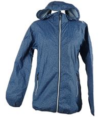 Dámská modro-tmavomodrá puntíkovaná šusťáková nepromokavá bunda s kapucí  CMP 