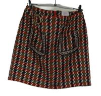 Nové - Dámská barevná vzorovaná sukně s kapsami Savida