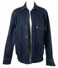 Pánská tmavomodrá riflová košilová bunda Denham 