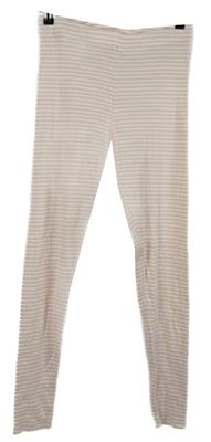 Dámské světlerůžovo-bílé pruhované žebrované legíny F&F