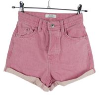 Dámské růžové riflové kraťasy Bershka vel. 32
