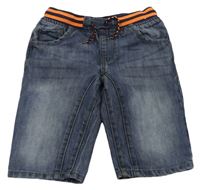 Modré riflové kraťasy s úpletovým pasem Denim Co.