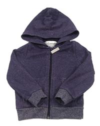 Fialová třpytivá propínací mikina s kapucí H&M