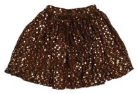 Černo-oranžová sukně s flitry