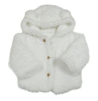 Bílá chlupatá podšitá bunda s kapucí George
