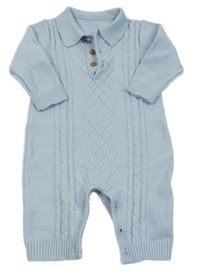 Světlemodrý pletený overal Little nutmeg