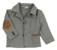 Šedé melírované teplákové sako 