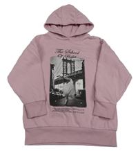 Světlerůžová mikina s obrázkem a kapucí Matalan
