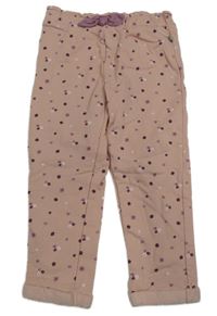 Světlerůžové květinové tepláky se srdíčky Liegelind