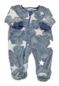 Tmavomodrý melírovaný chlupatý overal s hvězdami Next