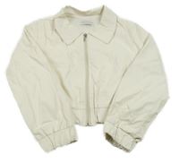 Bílá koženková crop bunda 