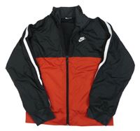Černo-červená šusťáková sportovní bunda s logem Nike