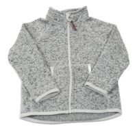 Šedá melírovaná pletená propínací mikina H&M