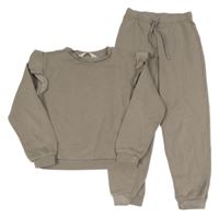 2 Set - Písková mikina s volánem + tepláky H&M