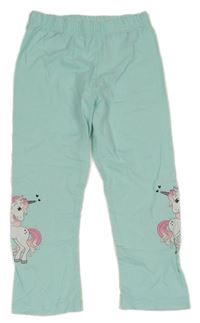 Tyrkysové capri legíny s jednorožci Dopodopo