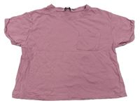 Starorůžové crop tričko s kapsičkou E-Vie