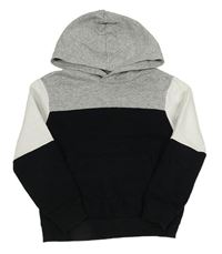 Šedo-černo-bílá mikina s kapucí H&M