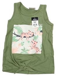 Khaki top s tygry Pep&Co