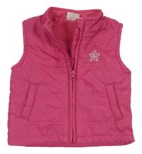 Růžová šusťáková lehká zateplená vesta s vločkou Impidimpi