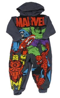 Tmavošedá tepláková kombinéza s Avengers a kapucí George
