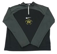 Tmavošedo-černé sportovní triko s potiskem Nike