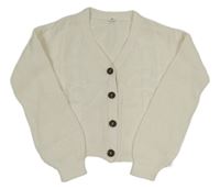 Bílý vzorovaný propínací svetr H&M