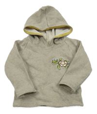 Béžová mikina s želvou a kapucí 