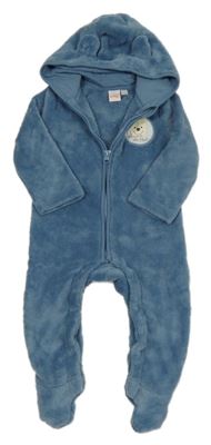 Modrá chlupatá kombinéza s Púem a kapucí Disney