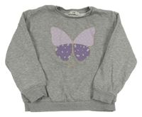 Šedá mikina s motýlem C&A