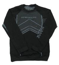 Černo-světlemodré spodní funkční triko s nápisem 