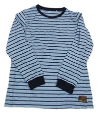 Modro-tmavomodré pruhované triko Yigga