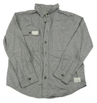 Šedá melírovaná košile Mango