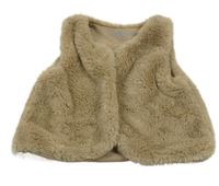 Hnědá kožešinová podšitá vesta 