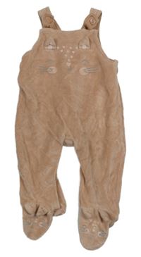 Starorůžové sametové dupačky s čumákem George