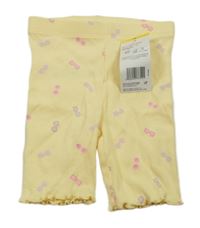 Nové - Žluté žebrované elastické kraťasy s brýlemi F&F