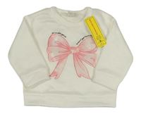 Nové - Bílá mikina s mašlí Shein